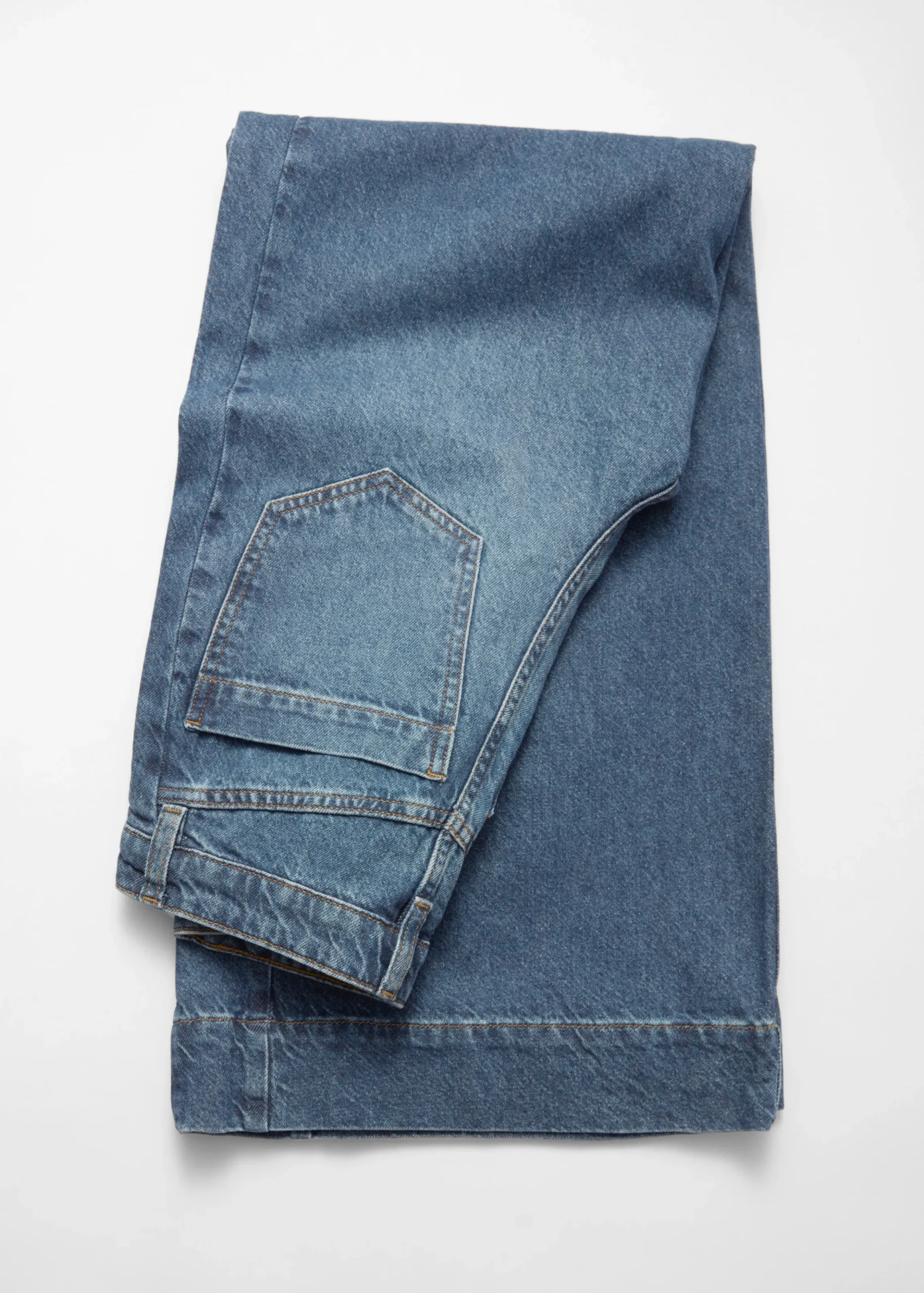 Jeans mit weitem, langem Bein