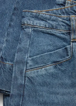 Jeans mit weitem, langem Bein