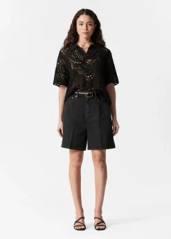Jeansshorts mit weitem Bein