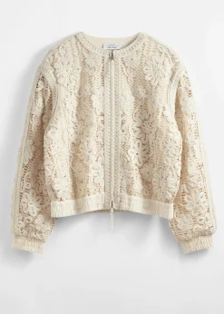 Kastenförmige Jacke mit Flechtmuster