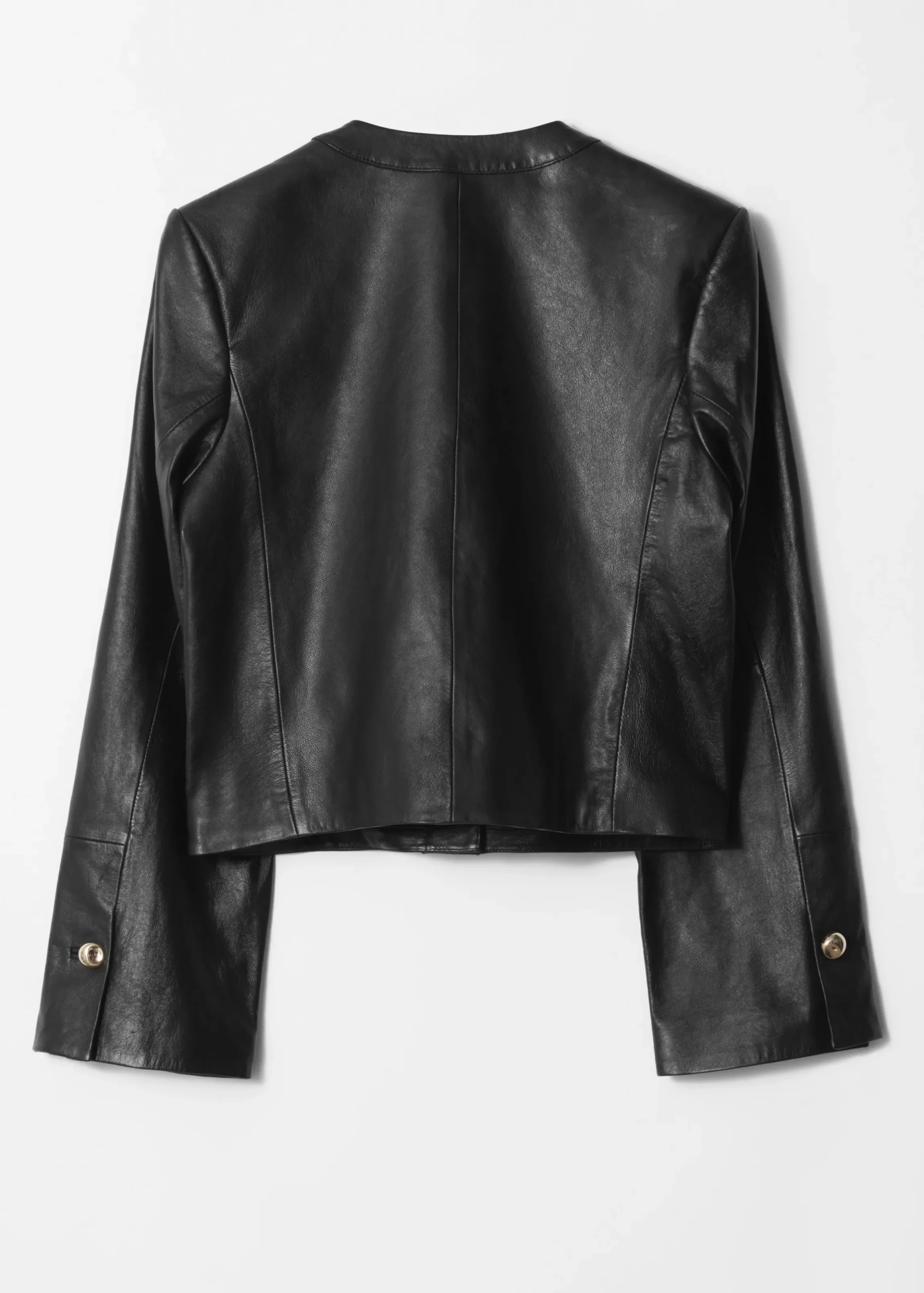 Kragenlose Lederjacke