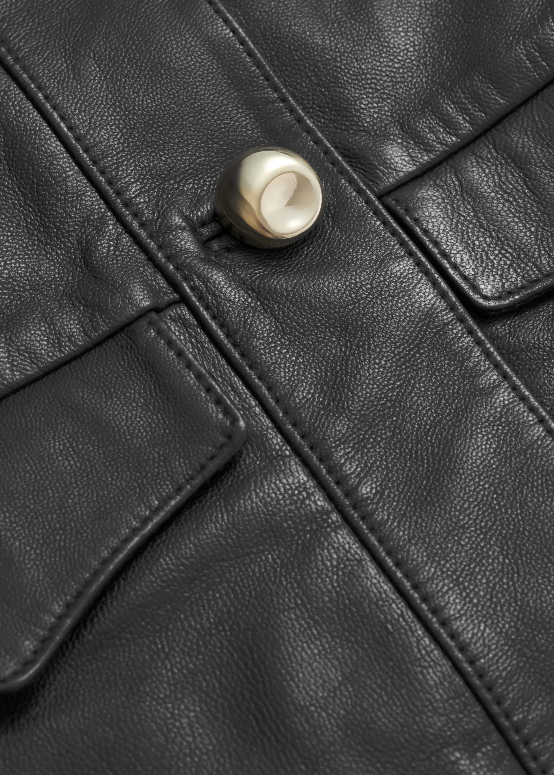 Kragenlose Lederjacke