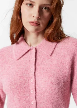 Kurzärmlige Strickjacke aus Alpaka-Mix