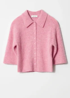 Kurzärmlige Strickjacke aus Alpaka-Mix