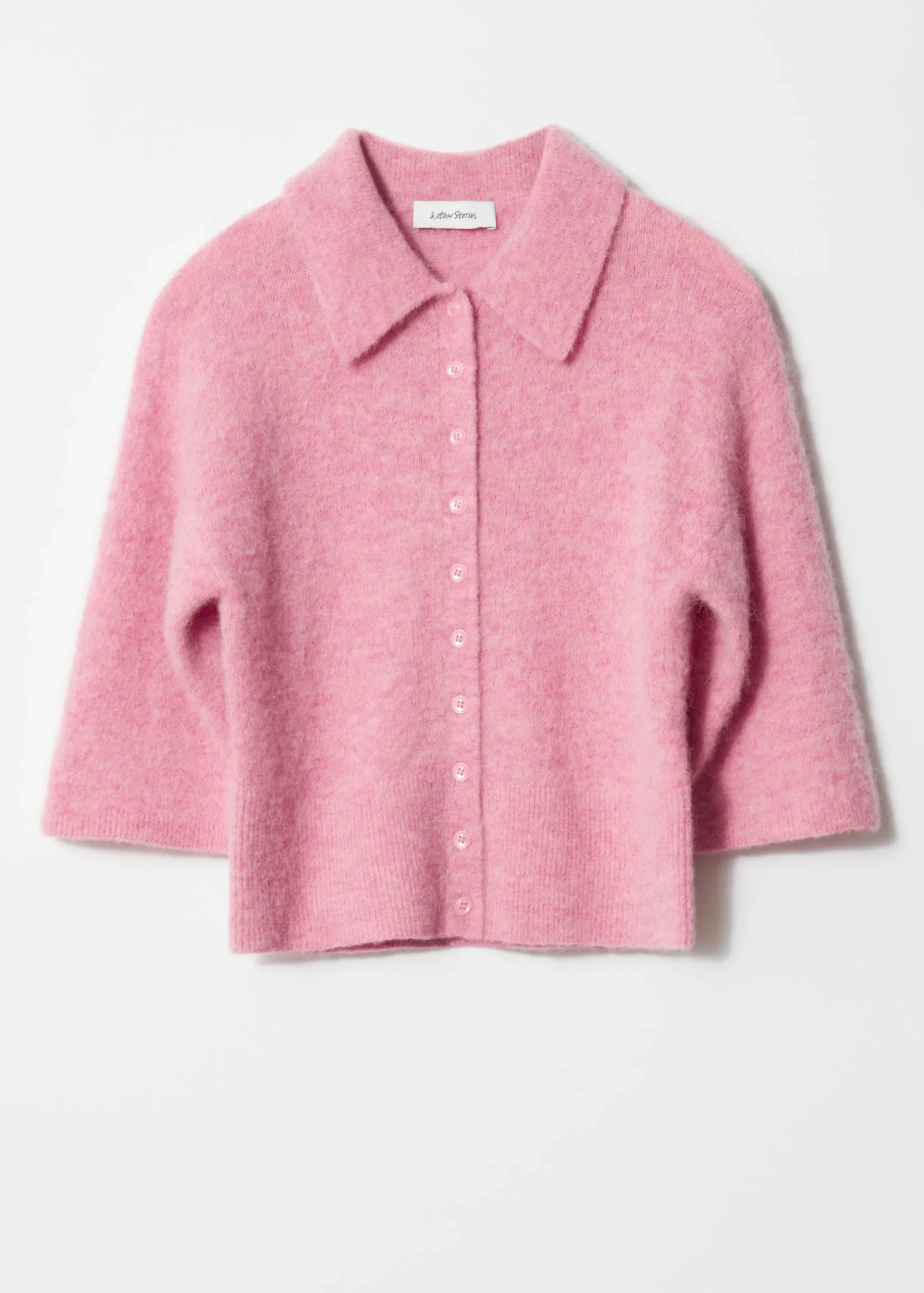 Kurzärmlige Strickjacke aus Alpaka-Mix