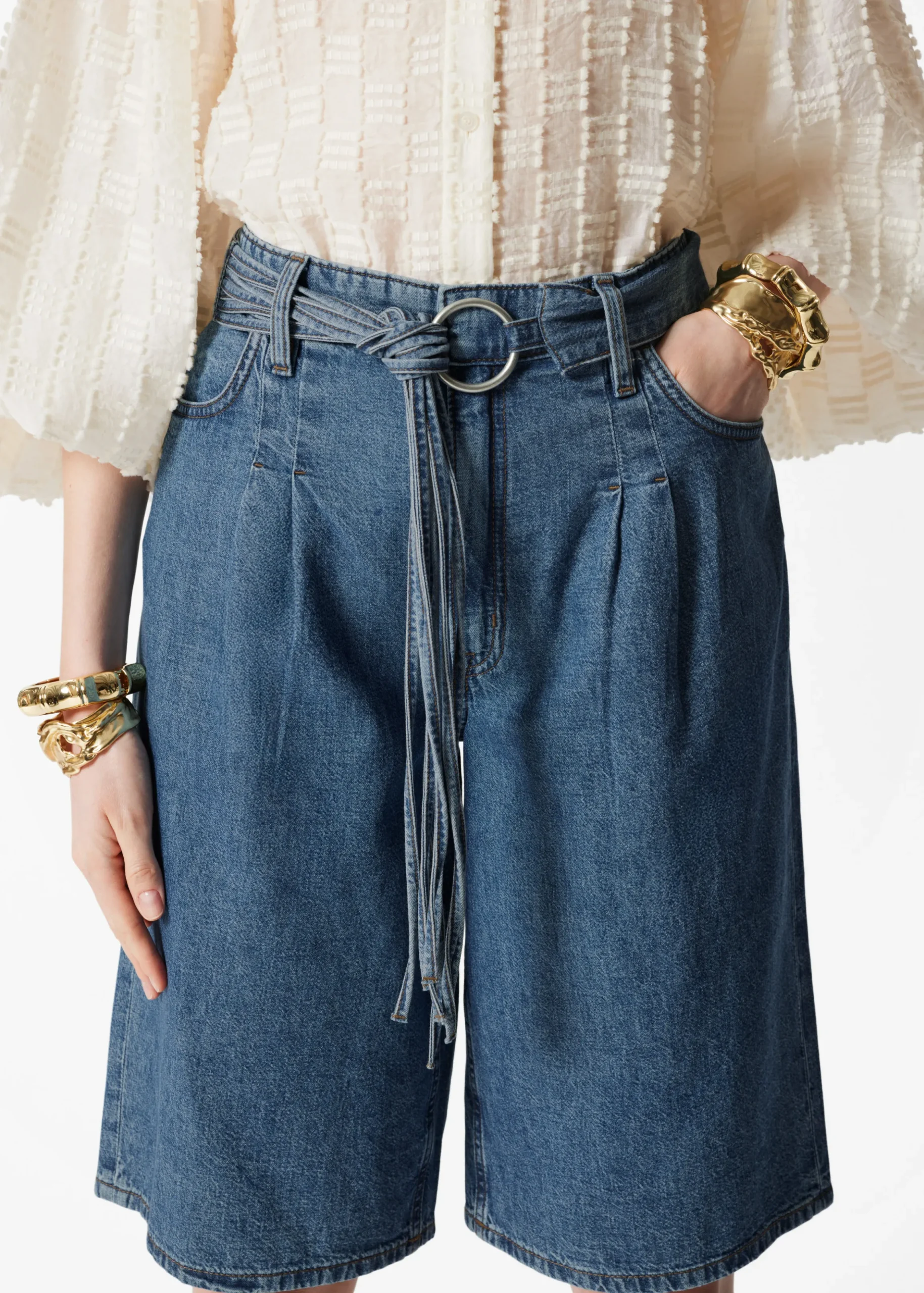 Lange Jeansshorts