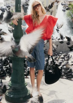 Lange Jeansshorts