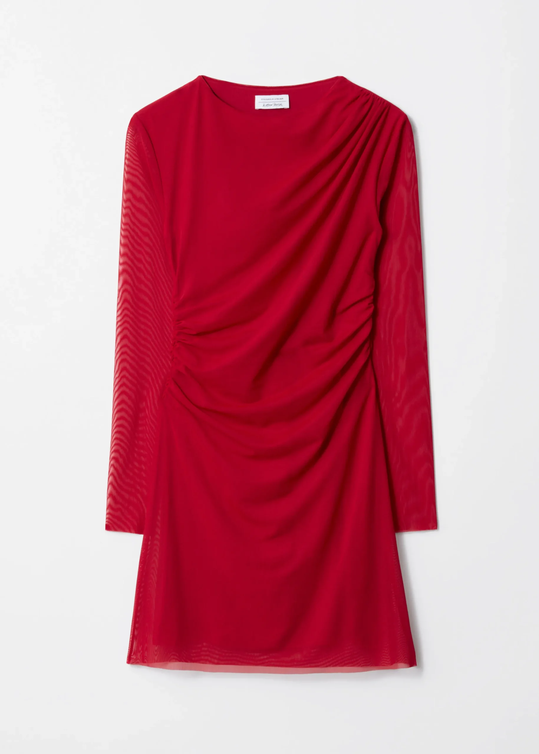 Langärmliges Minikleid mit Drapierung