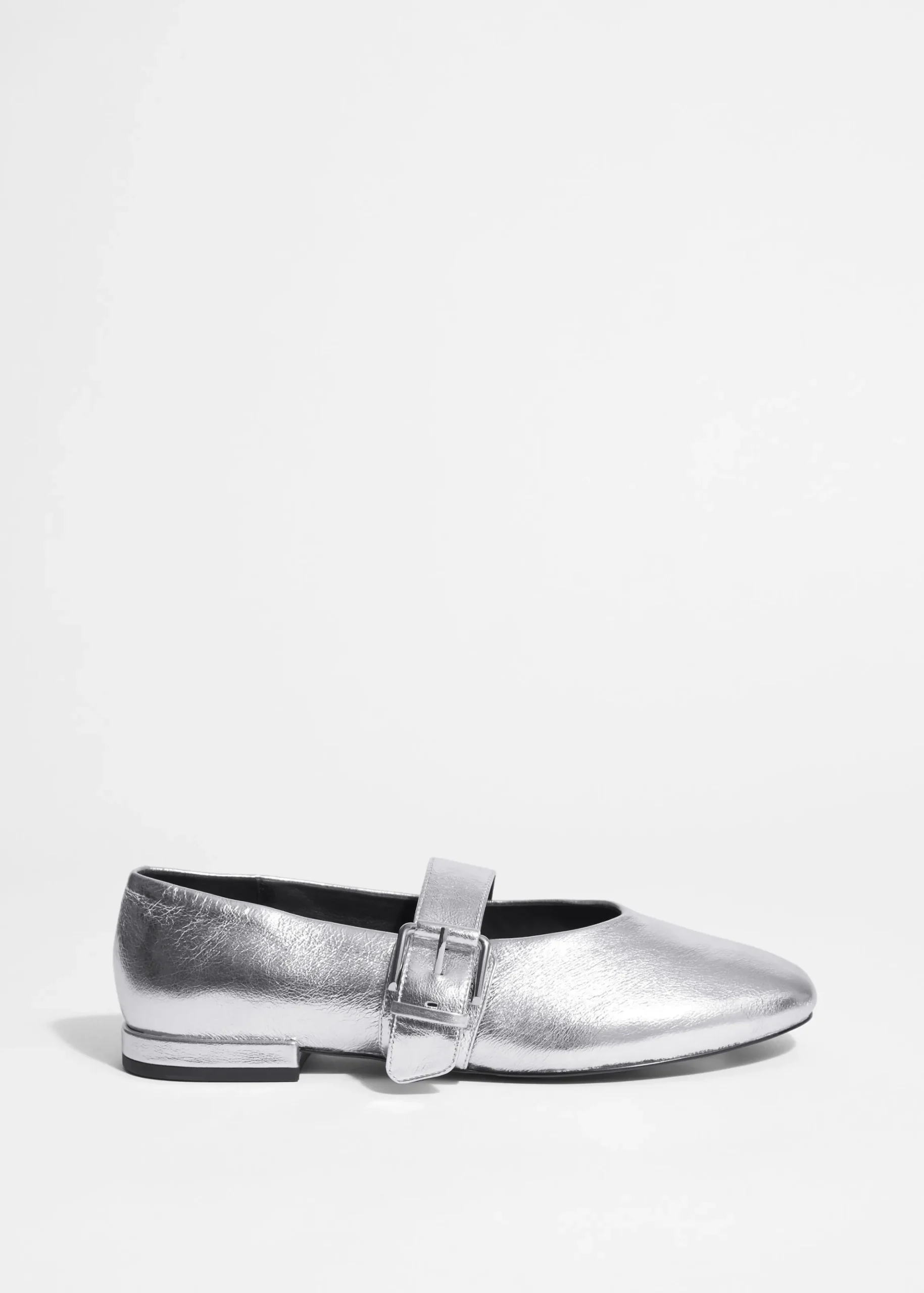 Leder-Ballerinas mit Schnalle