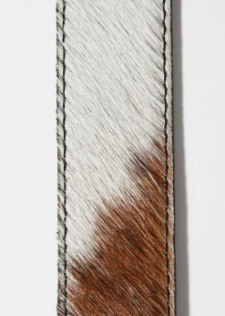 Ledergürtel mit Kuh-Print