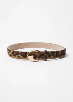 Ledergürtel mit Leopardenmuster