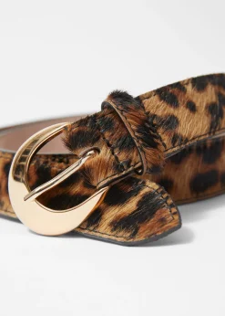 Ledergürtel mit Leopardenmuster