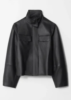 Lederjacke mit Pattentaschen