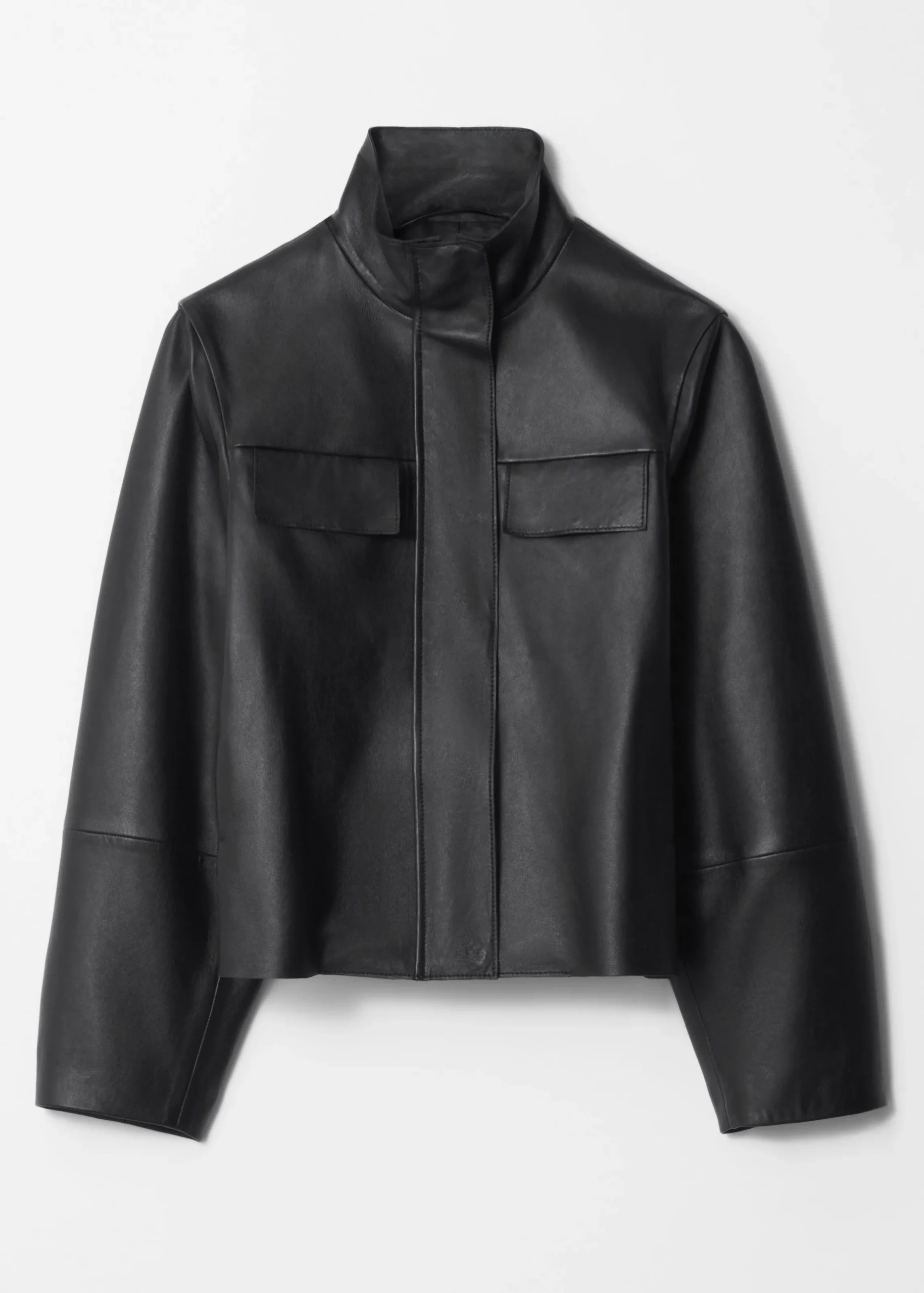 Lederjacke mit Pattentaschen