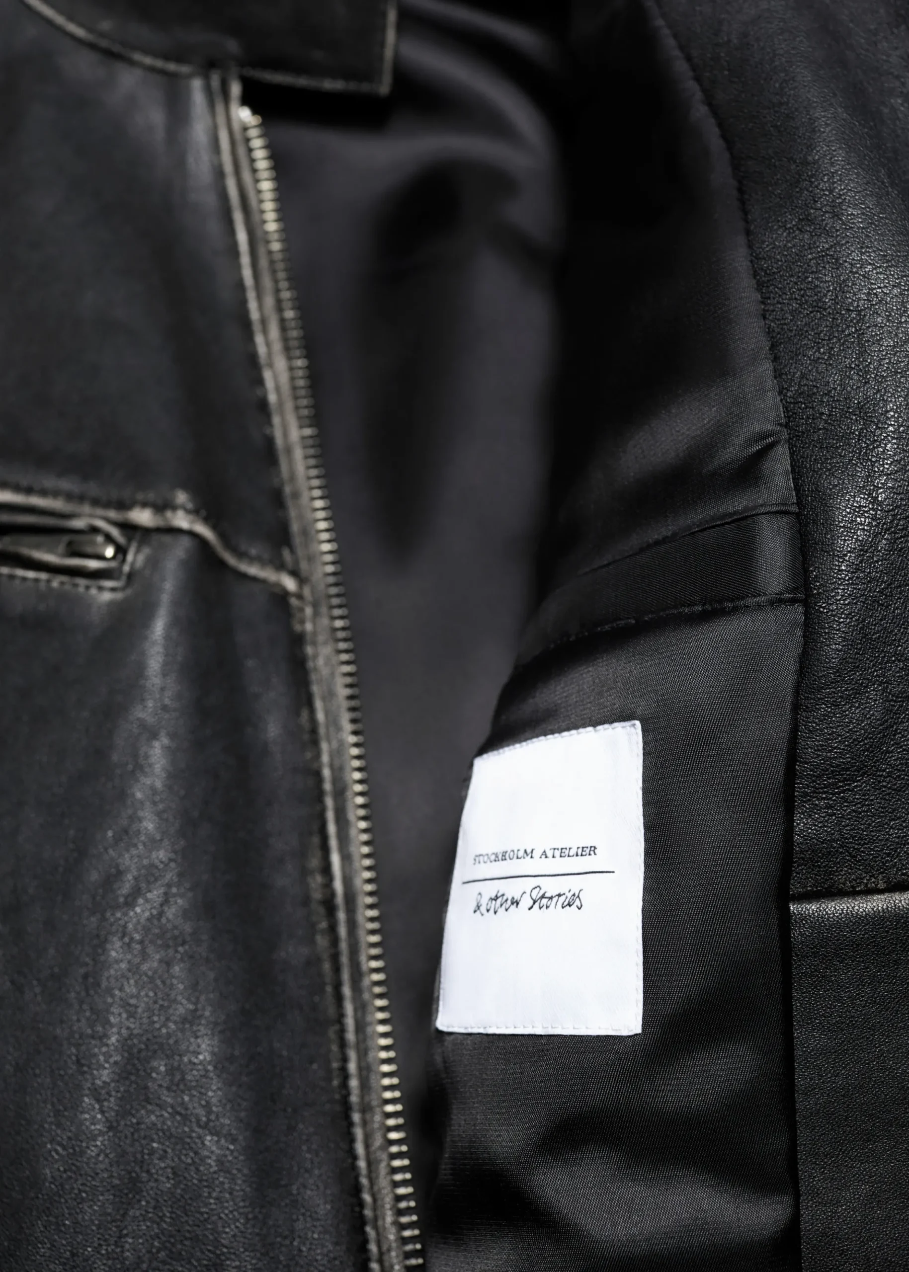 Lederjacke mit Steppnähten