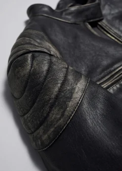 Lederjacke mit Steppnähten