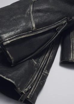Lederjacke mit Steppnähten