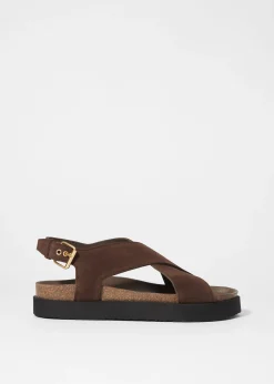 Ledersandalen mit überkreuzten Riemen