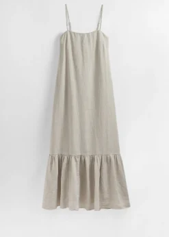 Leinen-Maxikleid mit schmalen Trägern