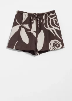 Leinenshorts mit Kordelzug