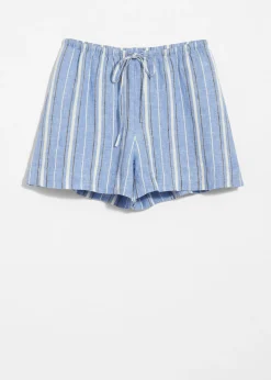Leinenshorts mit Kordelzug