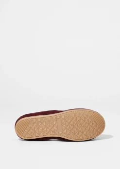 Loafer aus Veloursleder mit Bommel