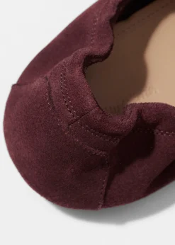 Loafer aus Veloursleder mit Bommel
