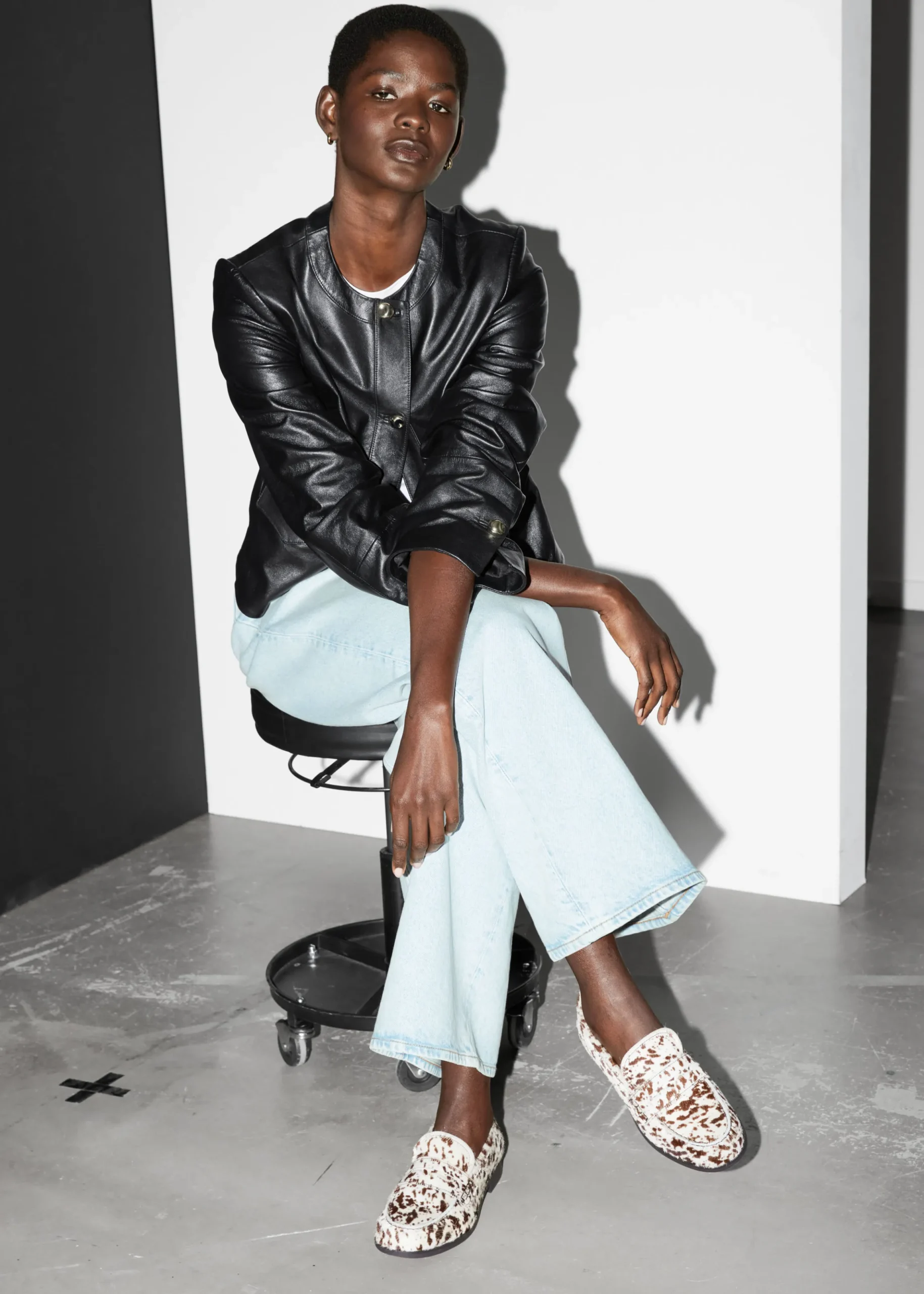 Loafer mit Kuh-Print