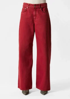 Locker geschnittene Jeans mit weitem Bein