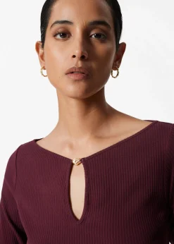 LongSleeve Keyhole Top
