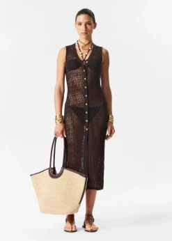 Maxikleid mit Lochstrickmuster