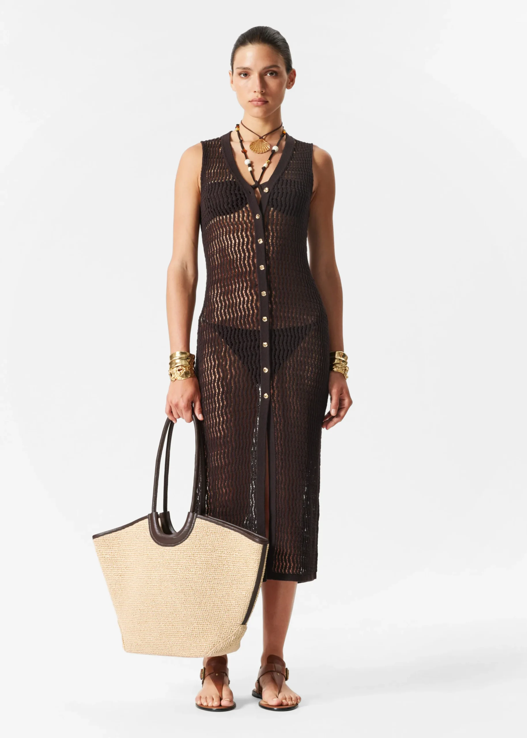 Maxikleid mit Lochstrickmuster