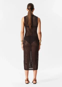 Maxikleid mit Lochstrickmuster