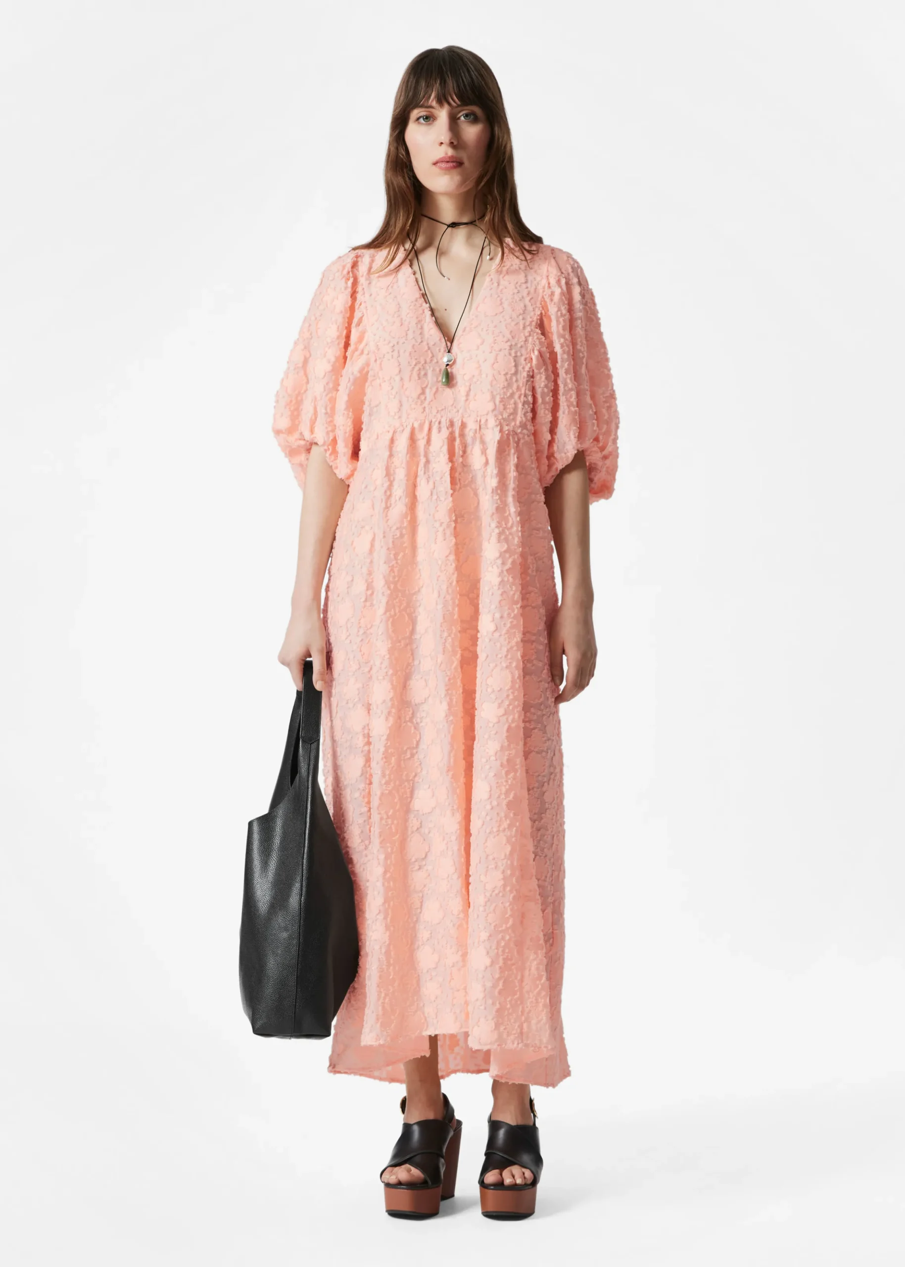 Maxikleid mit Puffärmeln