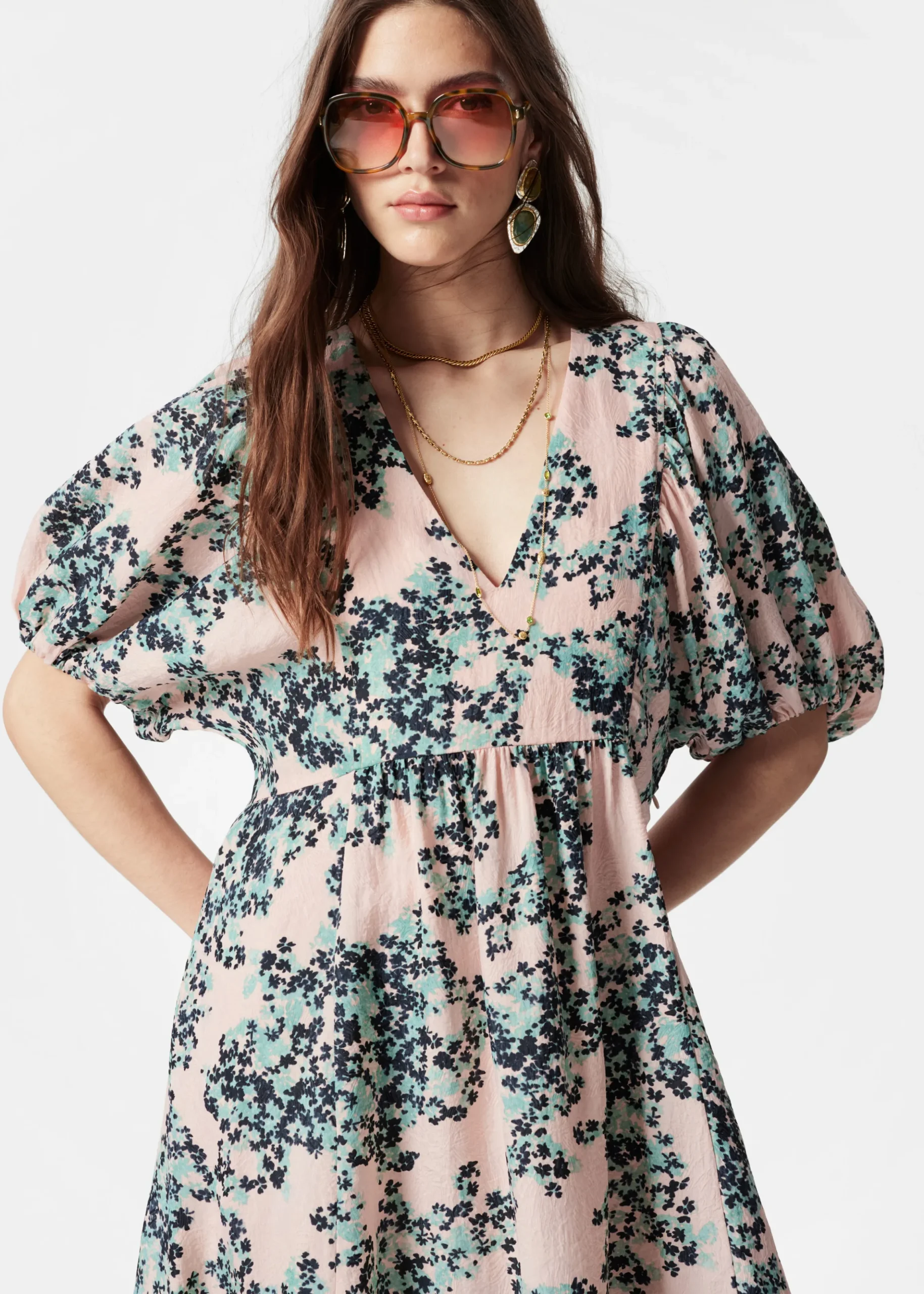 Maxikleid mit Puffärmeln