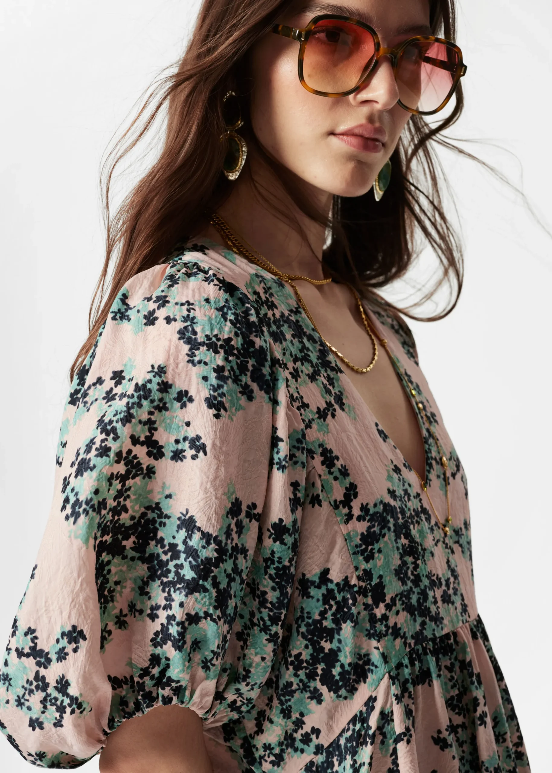Maxikleid mit Puffärmeln