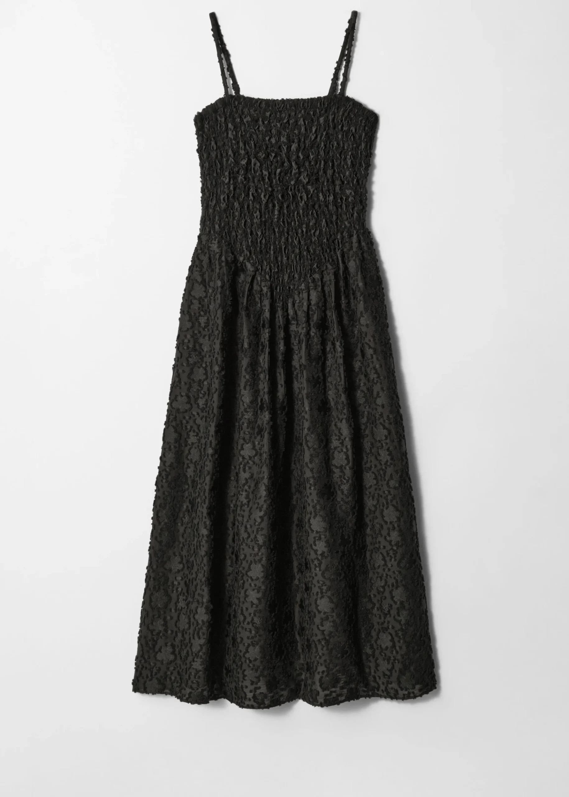 Maxikleid mit Smok-Details