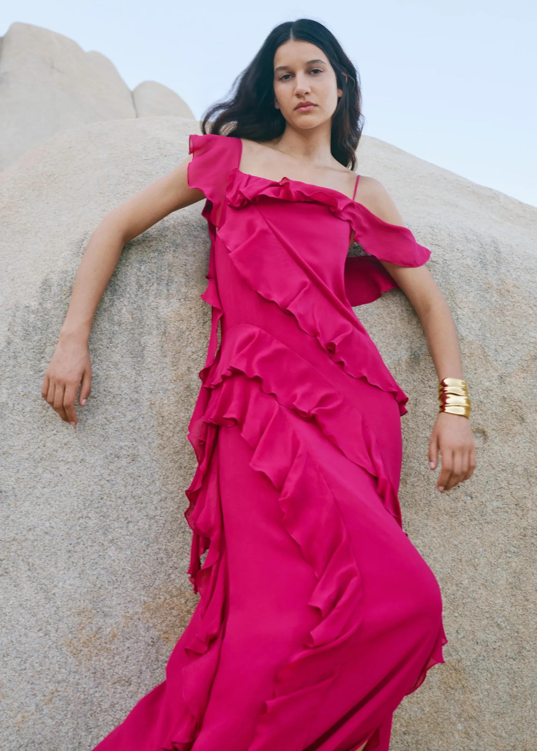 Maxikleid mit Volants