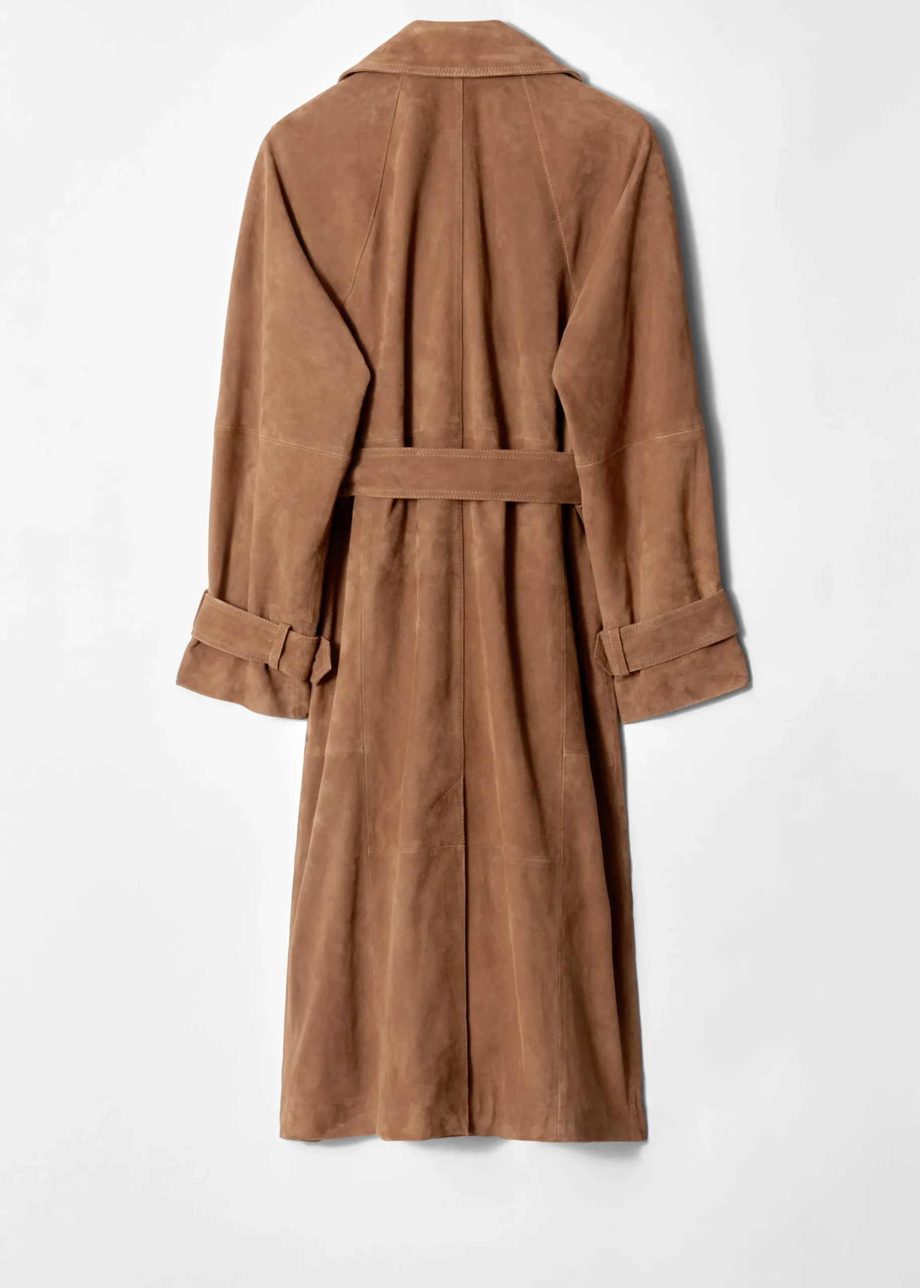 Maxi-Trenchcoat aus Veloursleder