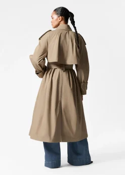 Maxi-Trenchcoat mit Gürtel