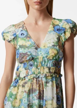 Midikleid mit Ballonärmeln