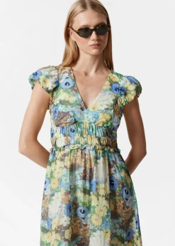 Midikleid mit Ballonärmeln