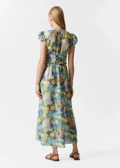 Midikleid mit Ballonärmeln