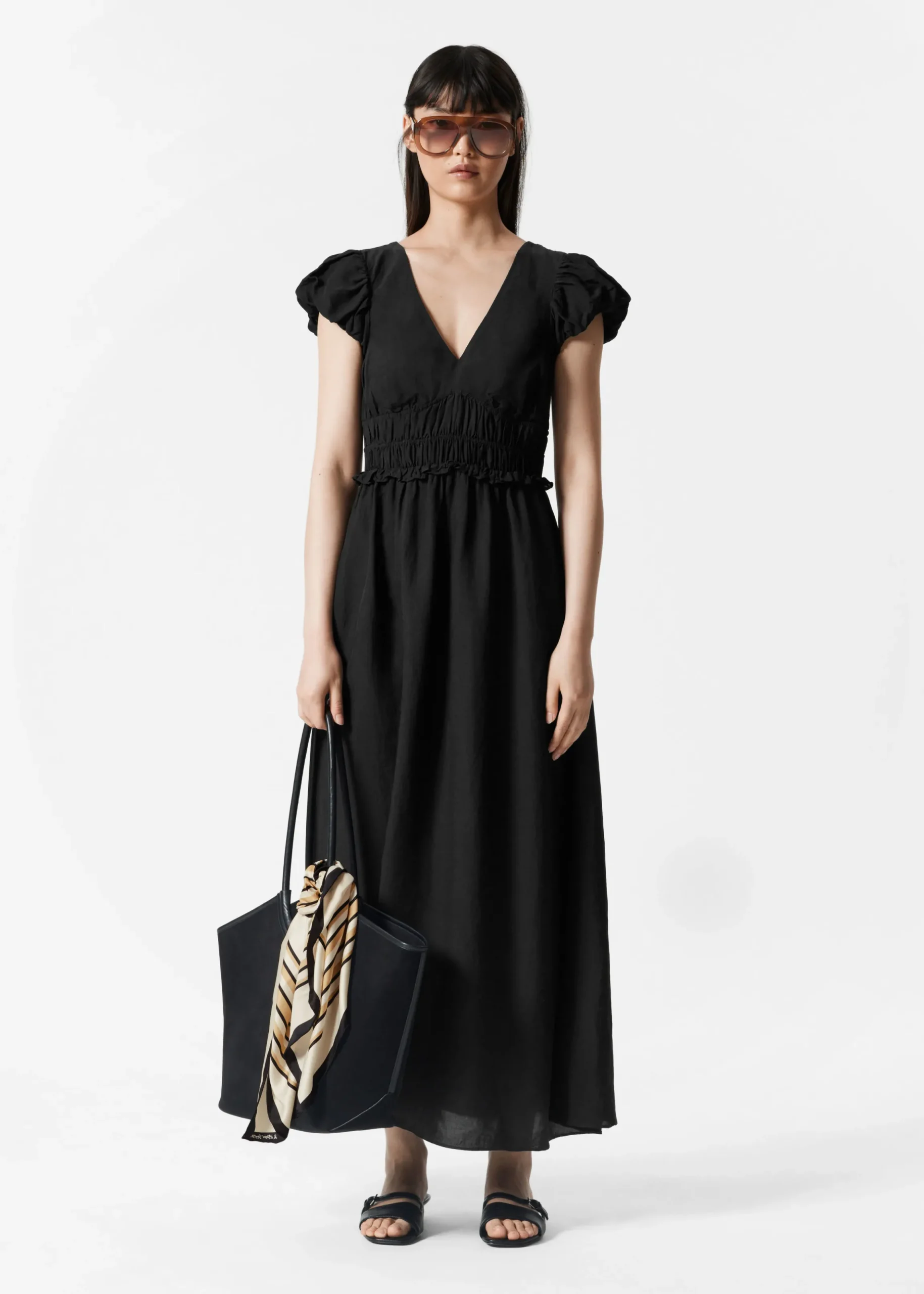 Midikleid mit Ballonärmeln