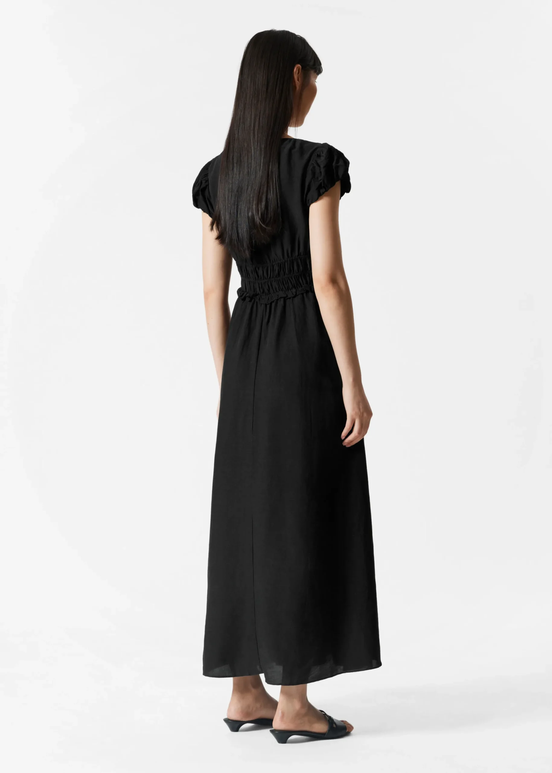 Midikleid mit Ballonärmeln