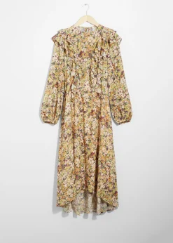 Midikleid mit gerüschten Stufen