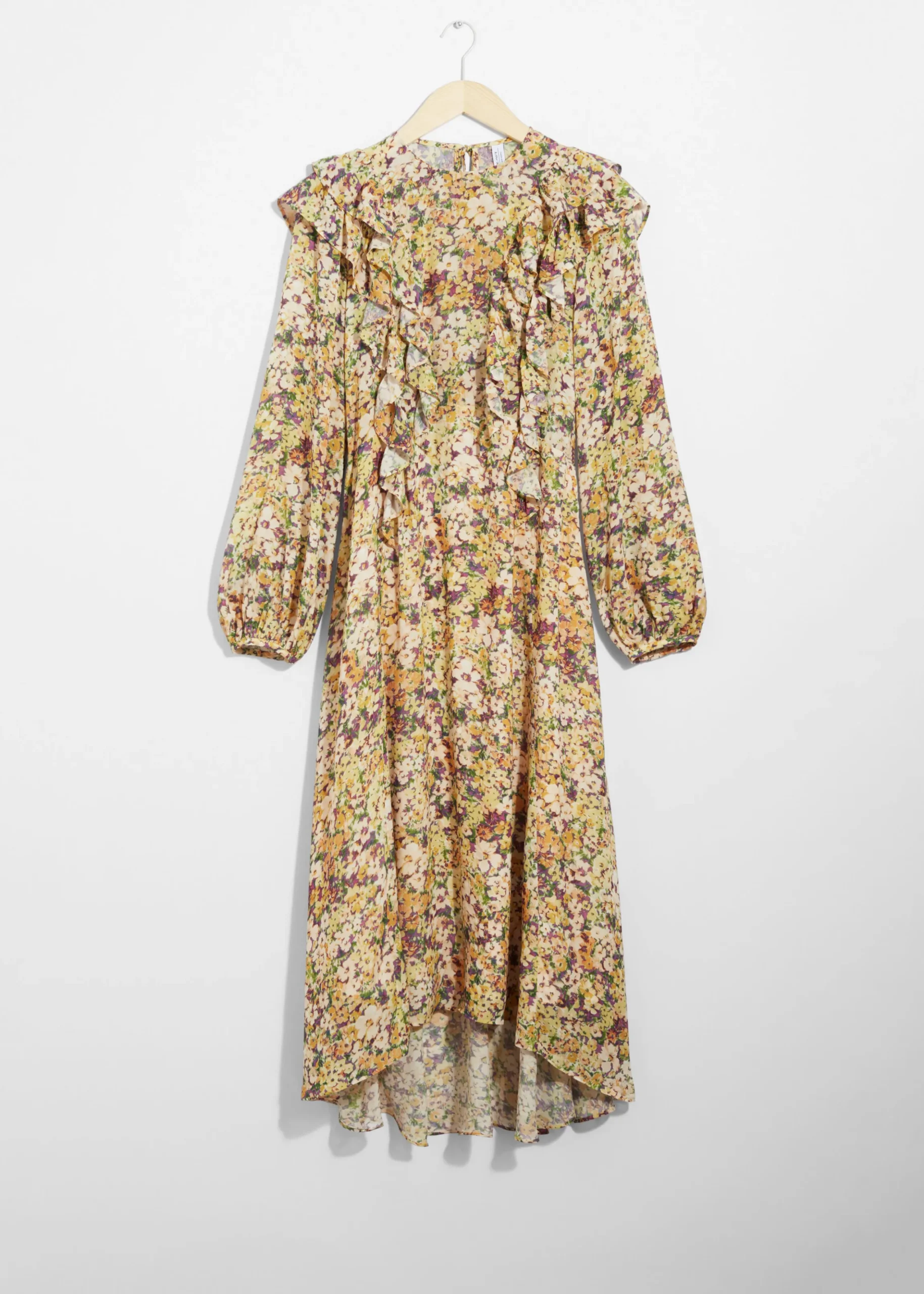 Midikleid mit gerüschten Stufen