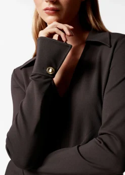 Midikleid mit Raffungen an der Taille