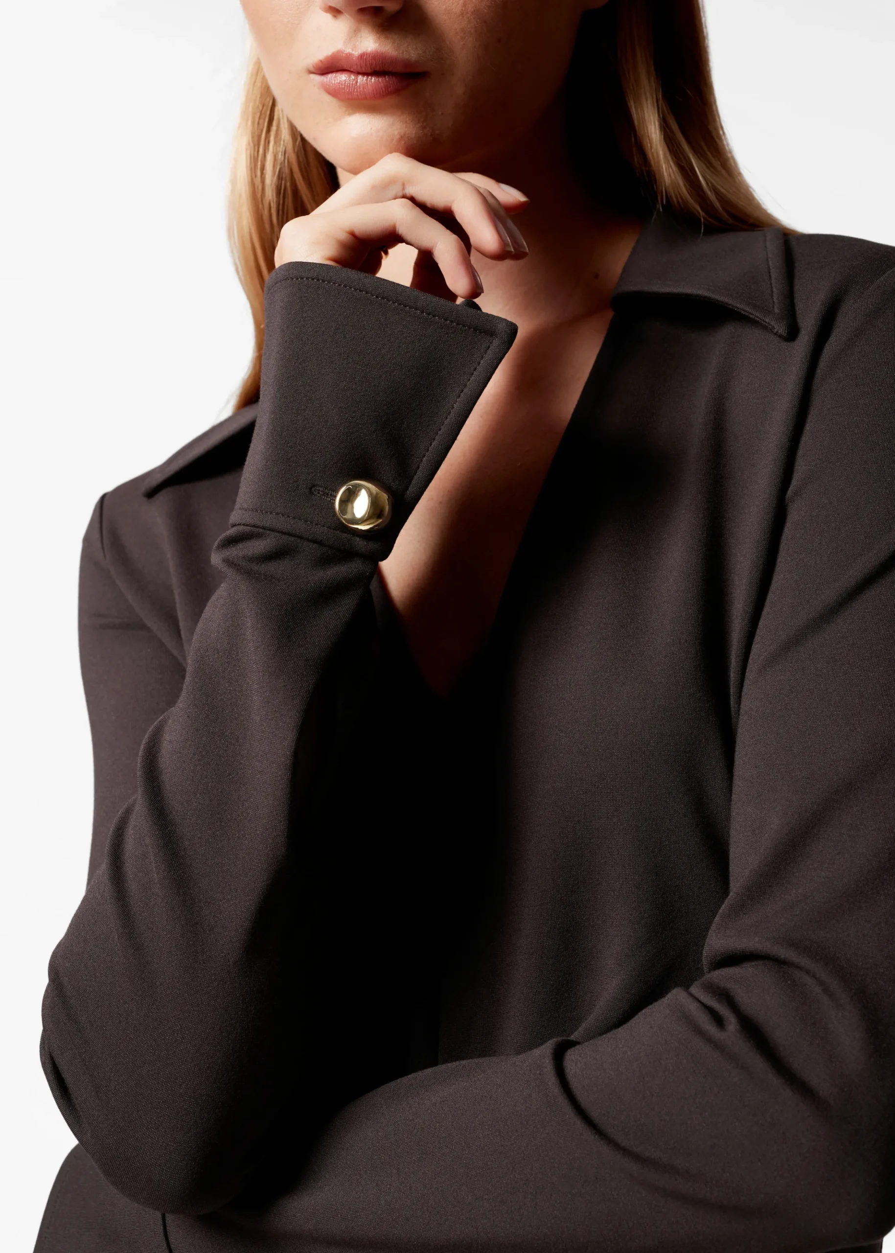 Midikleid mit Raffungen an der Taille