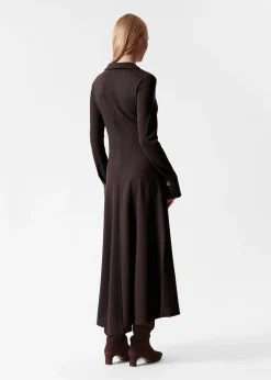 Midikleid mit Raffungen an der Taille